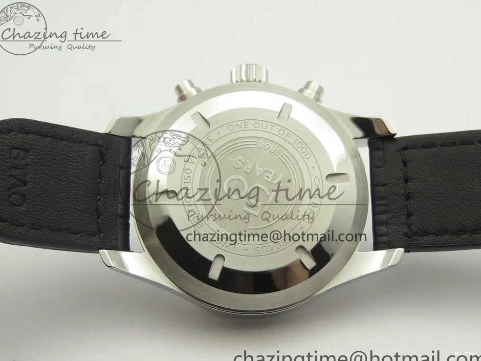 MIROTIME 0126 Pilot Chrono 377725 SS ZF 1:1 Best Edition White Dial on Black Leather Strap A Soft 7183